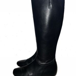 Black Leather Knee-High Boots